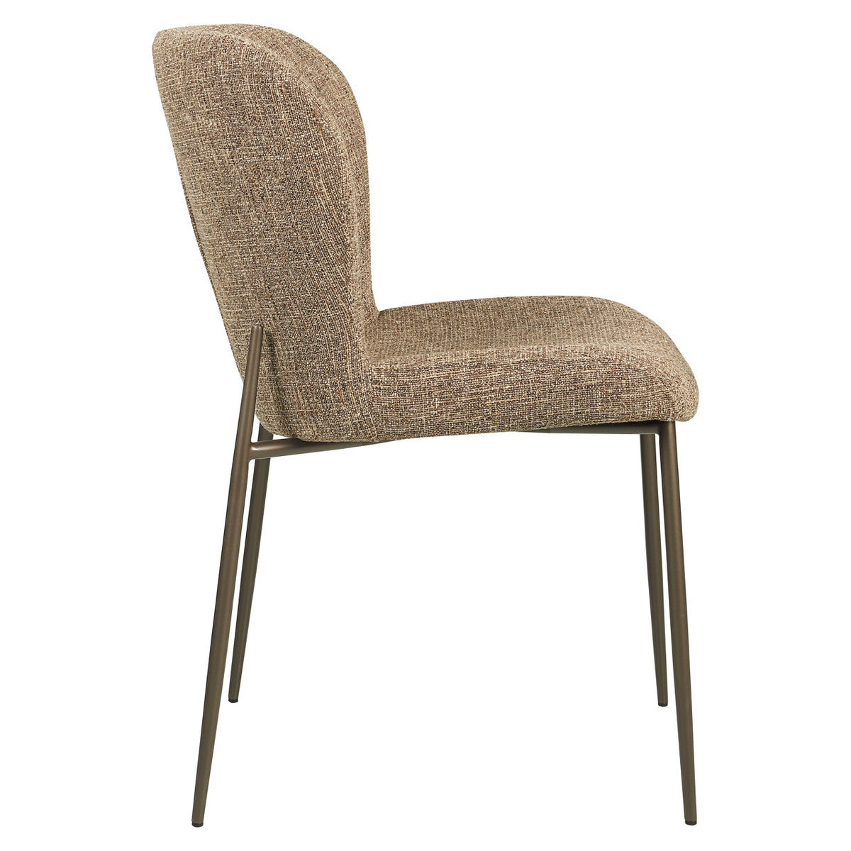 Scaun dining Odarby, tweed maro, ignifug (set de 2)