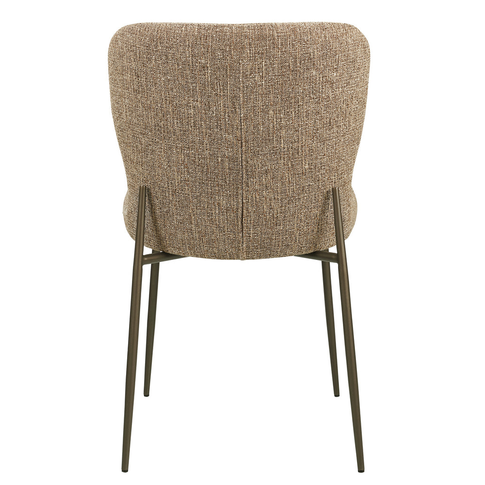 Scaun dining Odarby, tweed maro, ignifug (set de 2)