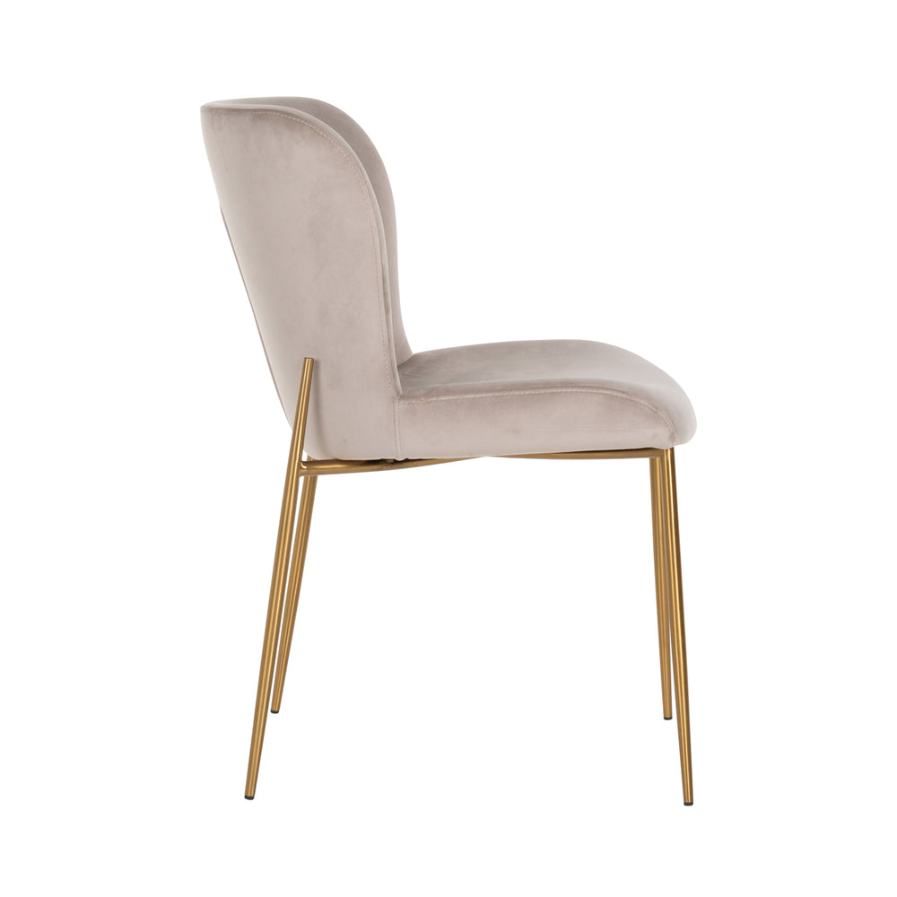 Scaun dining Odessa, catifea kaki, ignifug (set de 2)
