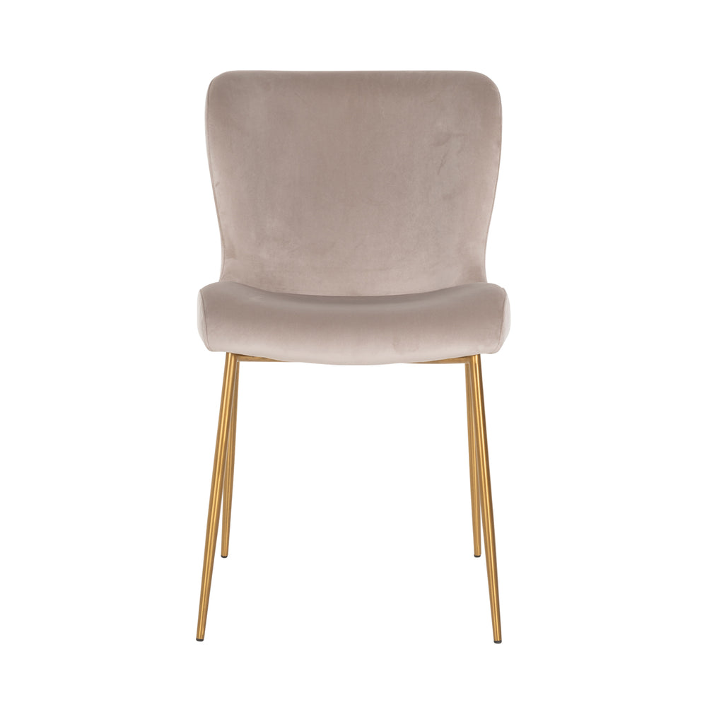 Scaun dining Odessa, catifea kaki, ignifug (set de 2)