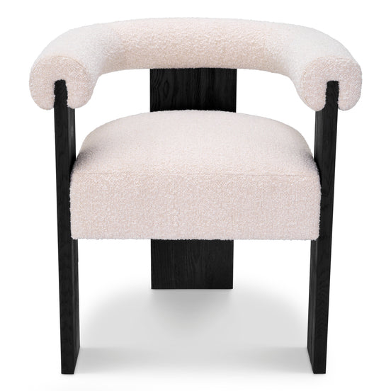 Scaun dining Percy, bouclé crem