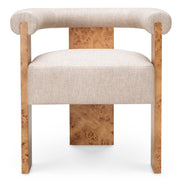 Scaun dining Percy, furnir mappa burl maro deschis, Loki natural