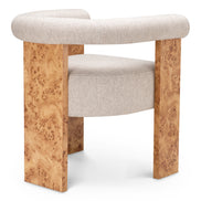 Scaun dining Percy, furnir mappa burl maro deschis, Loki natural