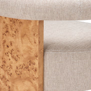 Scaun dining Percy, furnir mappa burl maro deschis, Loki natural