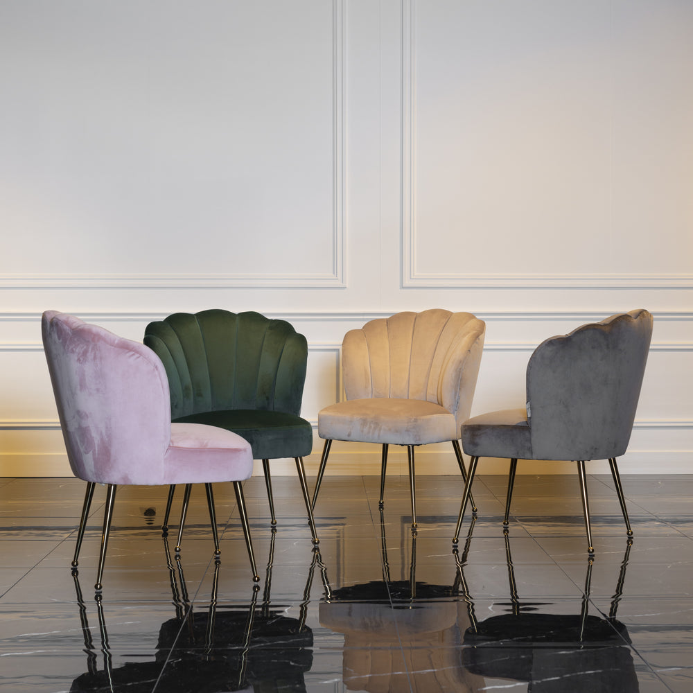 Scaun dining Pippa, catifea kaki – ambient