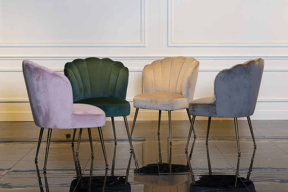 Scaun dining Pippa, catifea kaki – ambient