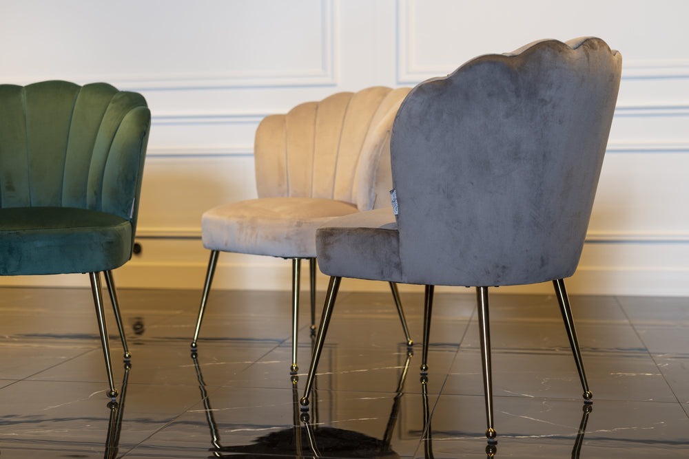 Scaun dining Pippa, catifea kaki – ambient