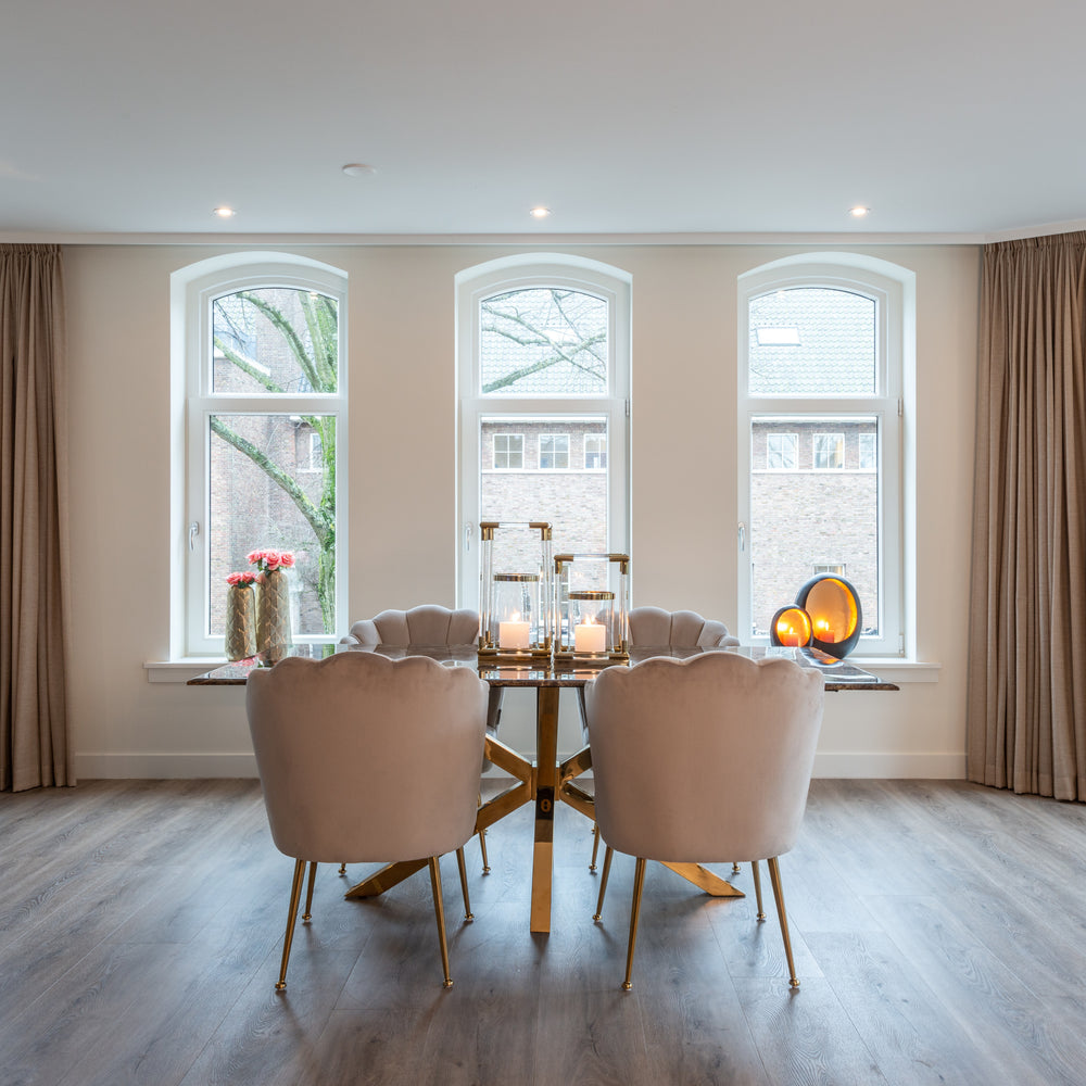 Scaun dining Pippa, catifea kaki – ambient