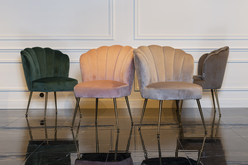 Scaun dining Pippa, catifea kaki – ambient