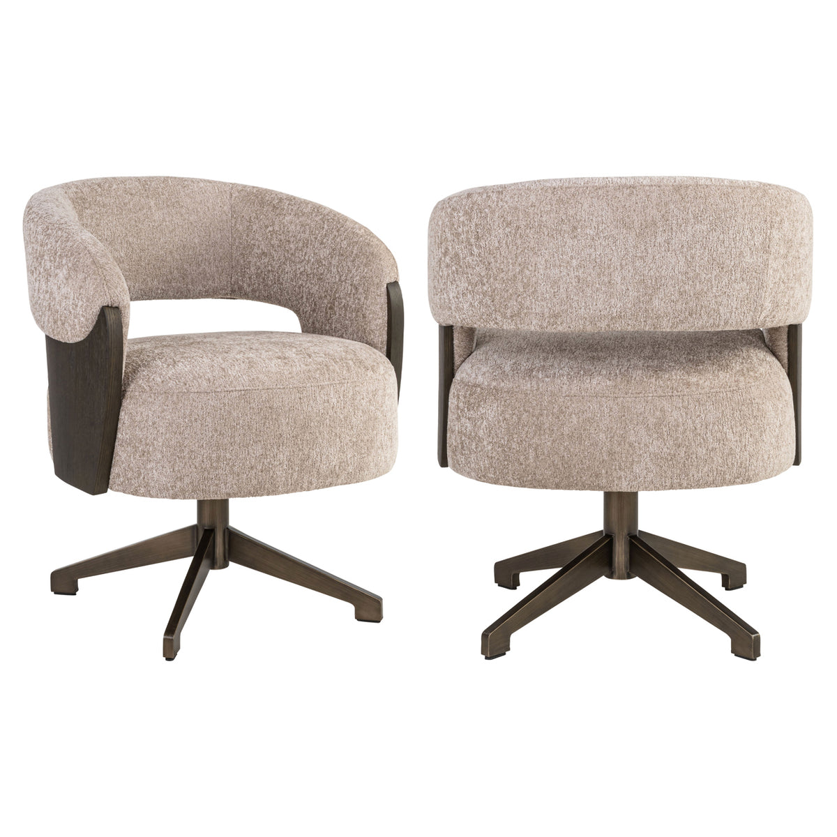 Scaun dining Pollux, be easy sand stejar, rotativ
