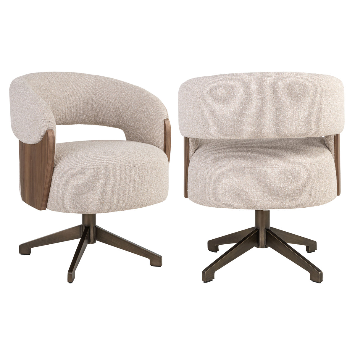 Scaun dining Pollux, lodge desert nuc, rotativ
