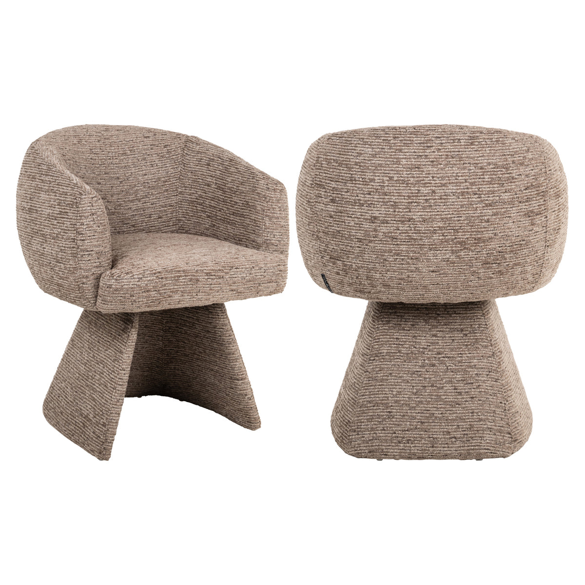 Scaun dining Quiriro, linear mocca, rotativ