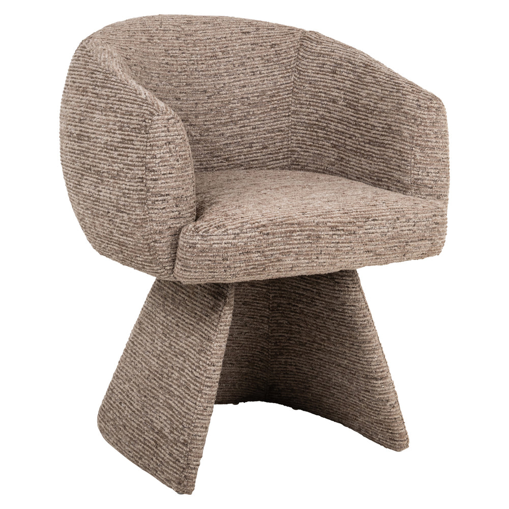 Scaun dining Quiriro, linear mocca, rotativ