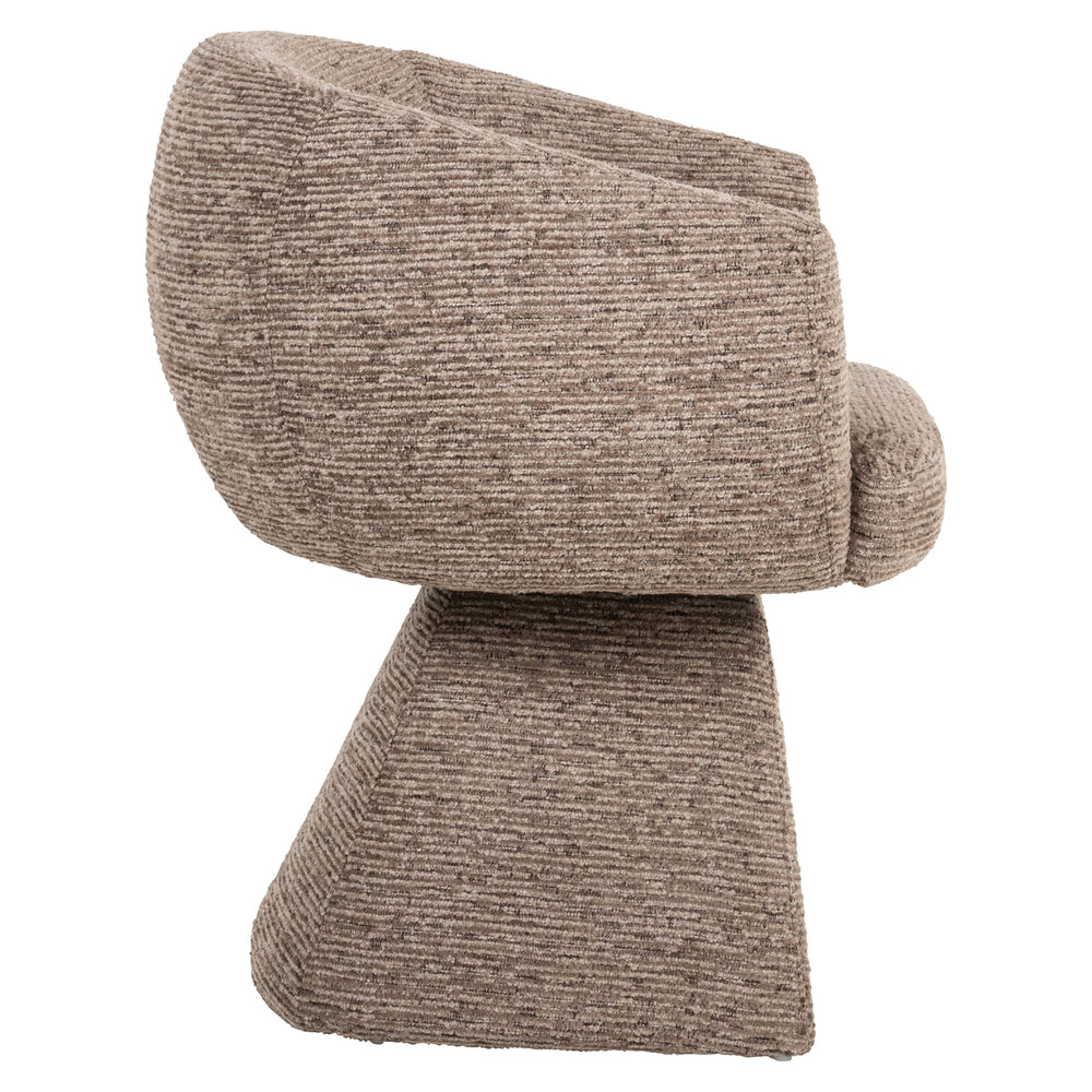 Scaun dining Quiriro, linear mocca, rotativ