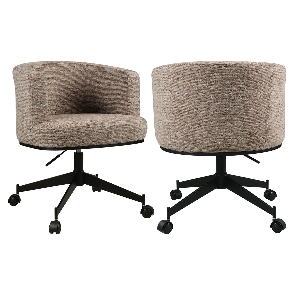 Scaun dining Rochenne, linear moca, rotativ, pe rotile