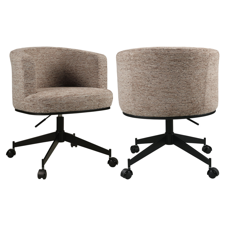 Scaun dining Rochenne, linear moca, rotativ, pe rotile