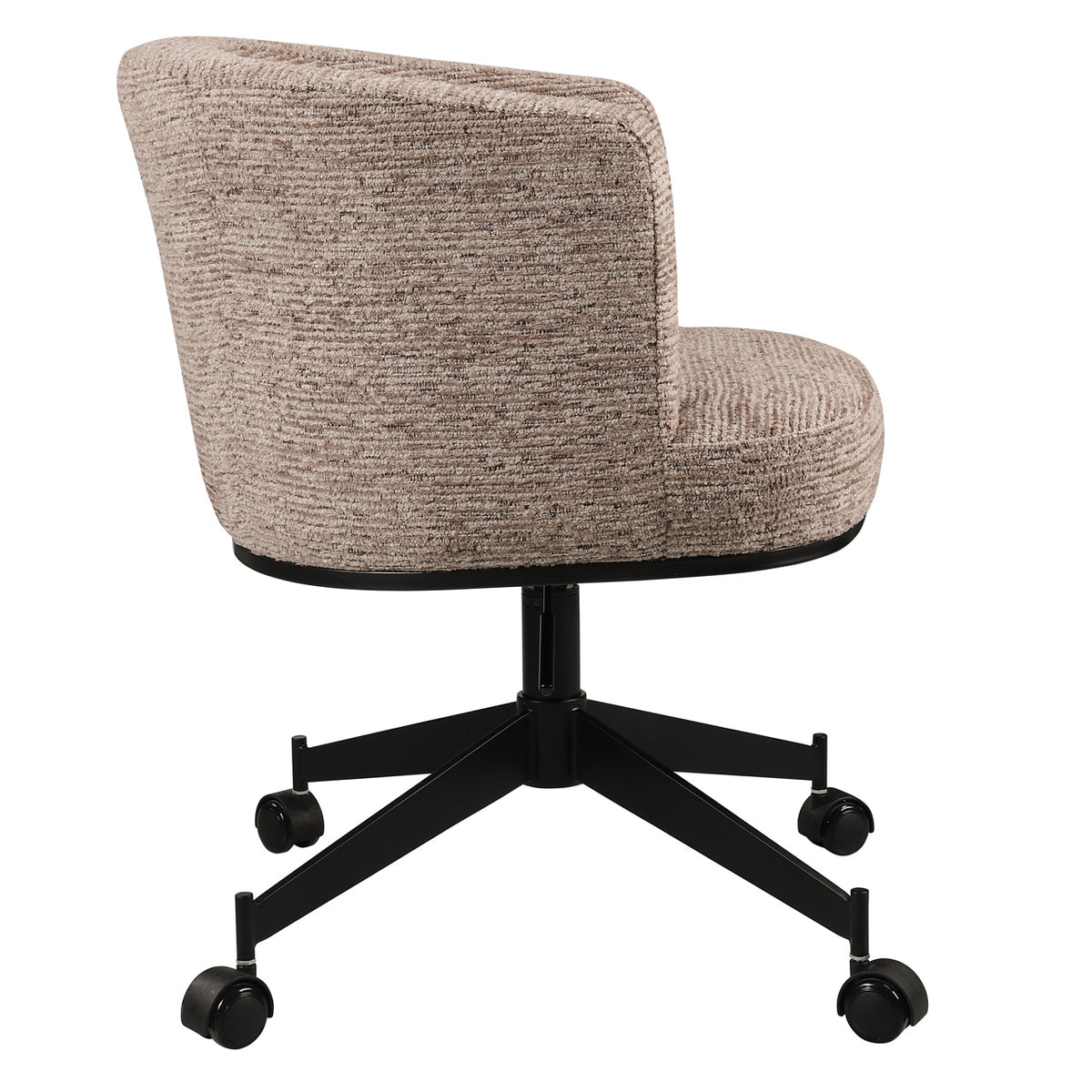 Scaun dining Rochenne, linear moca, rotativ, pe rotile