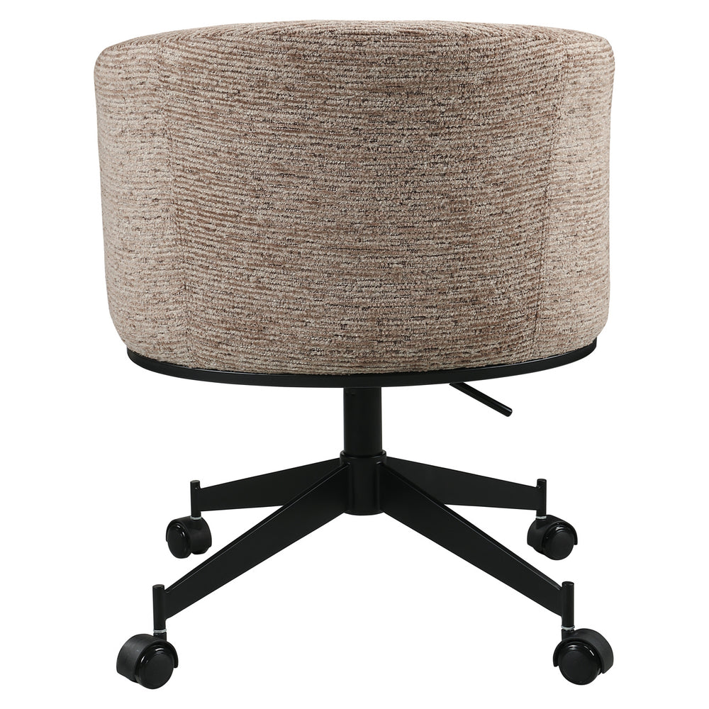 Scaun dining Rochenne, linear moca, rotativ, pe rotile