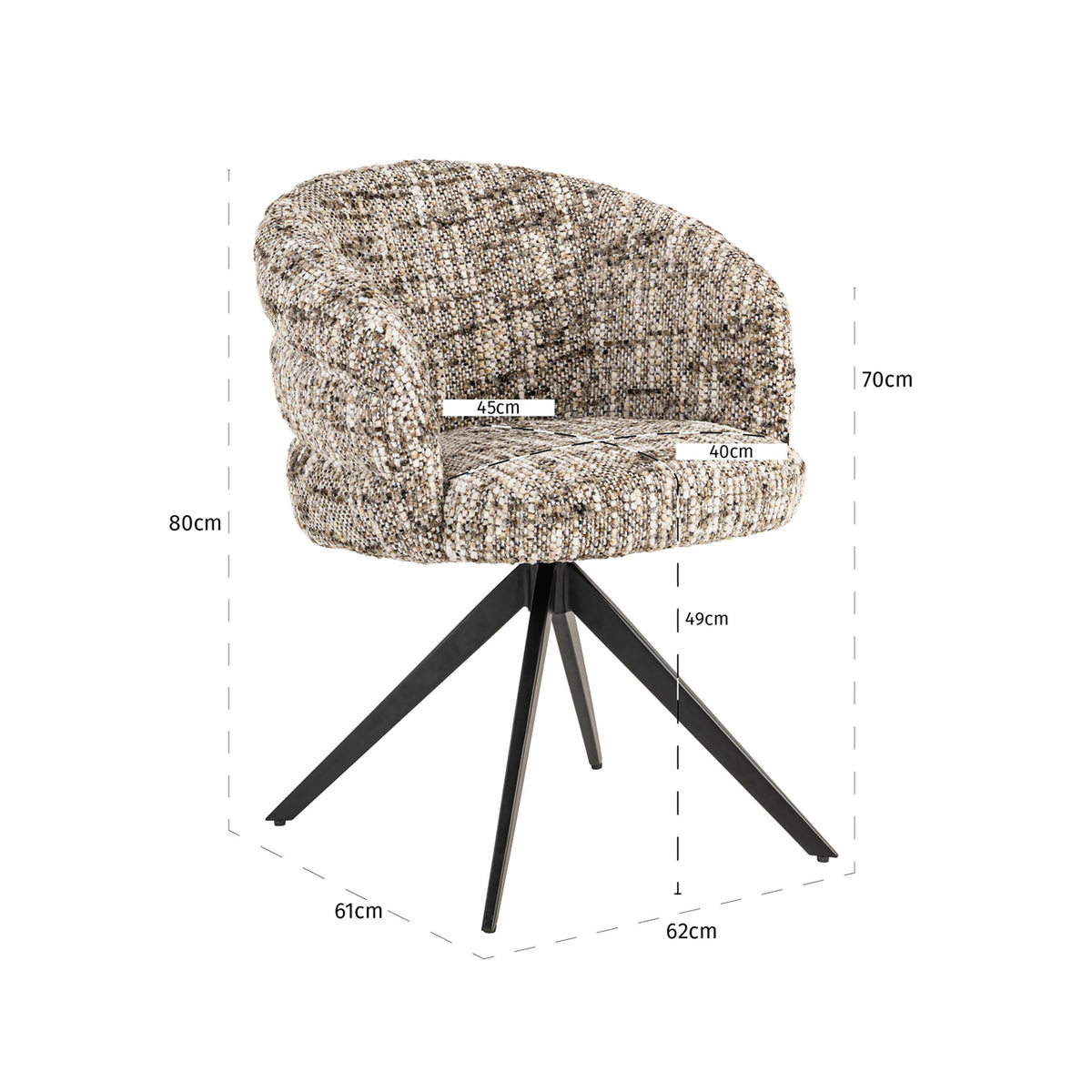 Scaun dining Serenity, omara maro, rotativ, ignifug