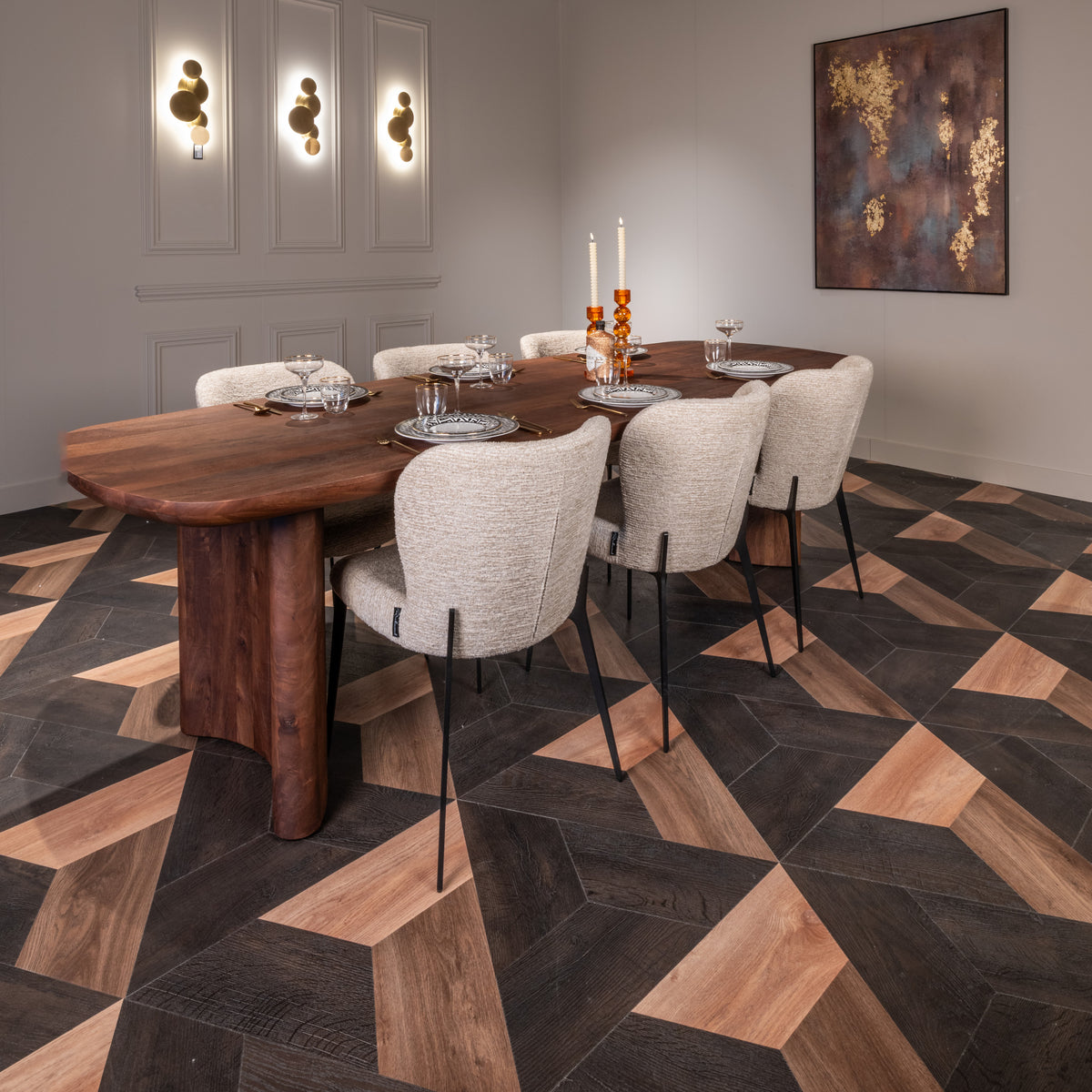 Scaun dining Sergio, linear natural – ambient