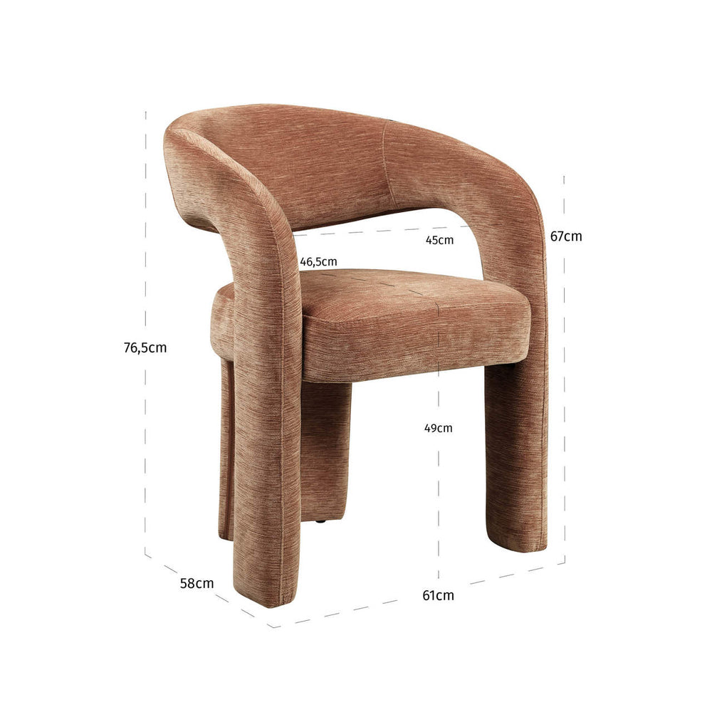 Scaun dining Soho, Be straight mocha mousse – desen tehnic cu dimensiuni