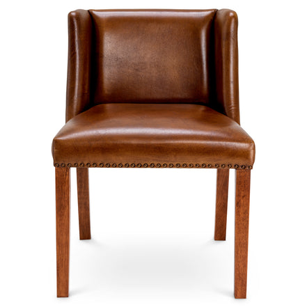 Scaun dining St. James, piele tutun