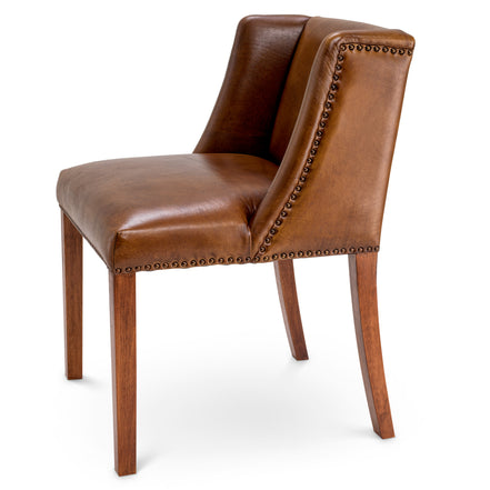 Scaun dining St. James, piele tutun