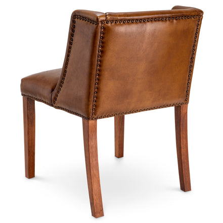 Scaun dining St. James, piele tutun