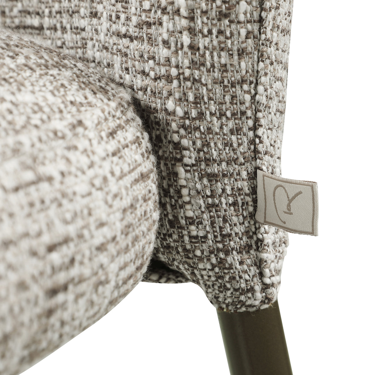 Scaun dining Stacker, tweed pământiu, ignifug (set de 2)