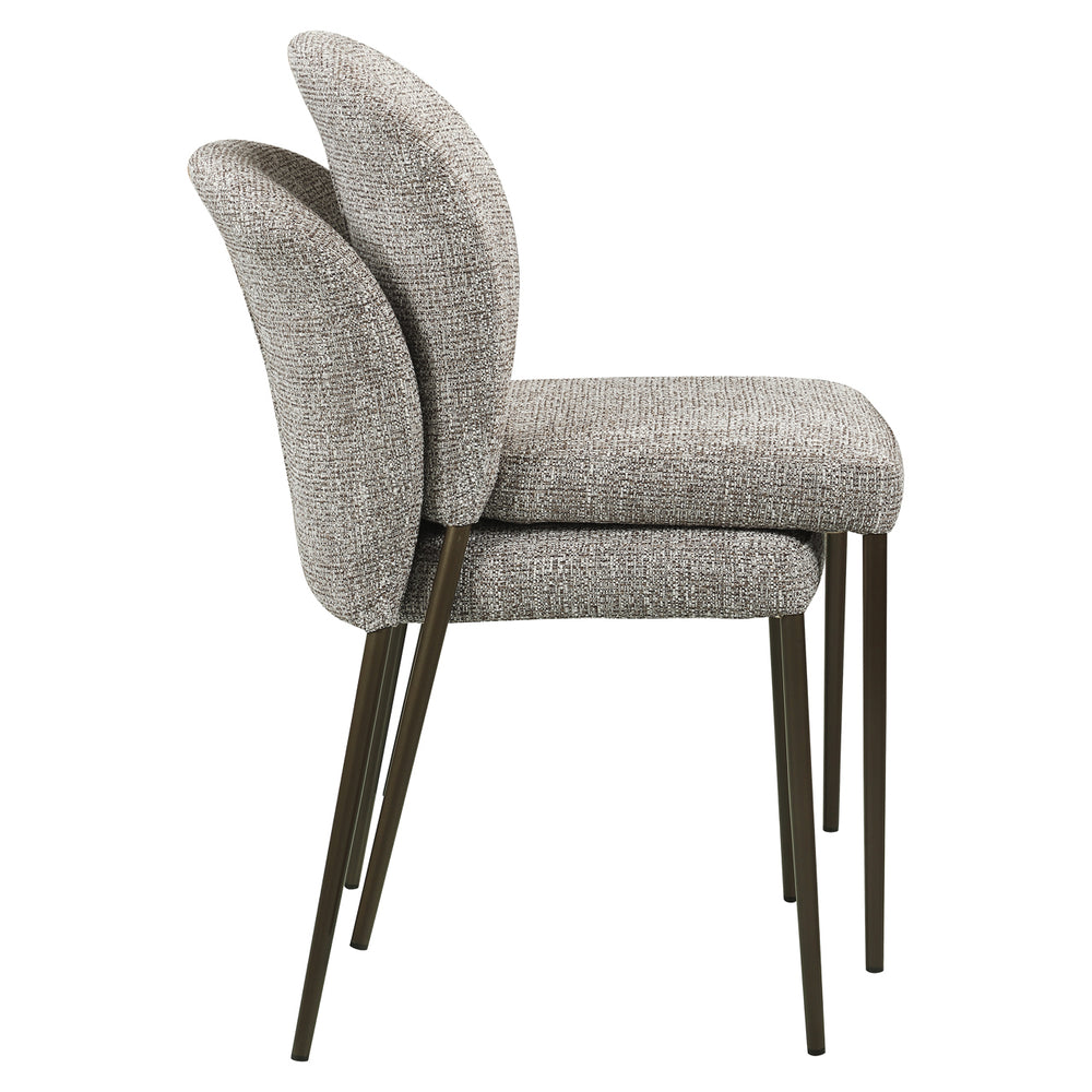 Scaun dining Stacker, tweed pământiu, ignifug (set de 2)