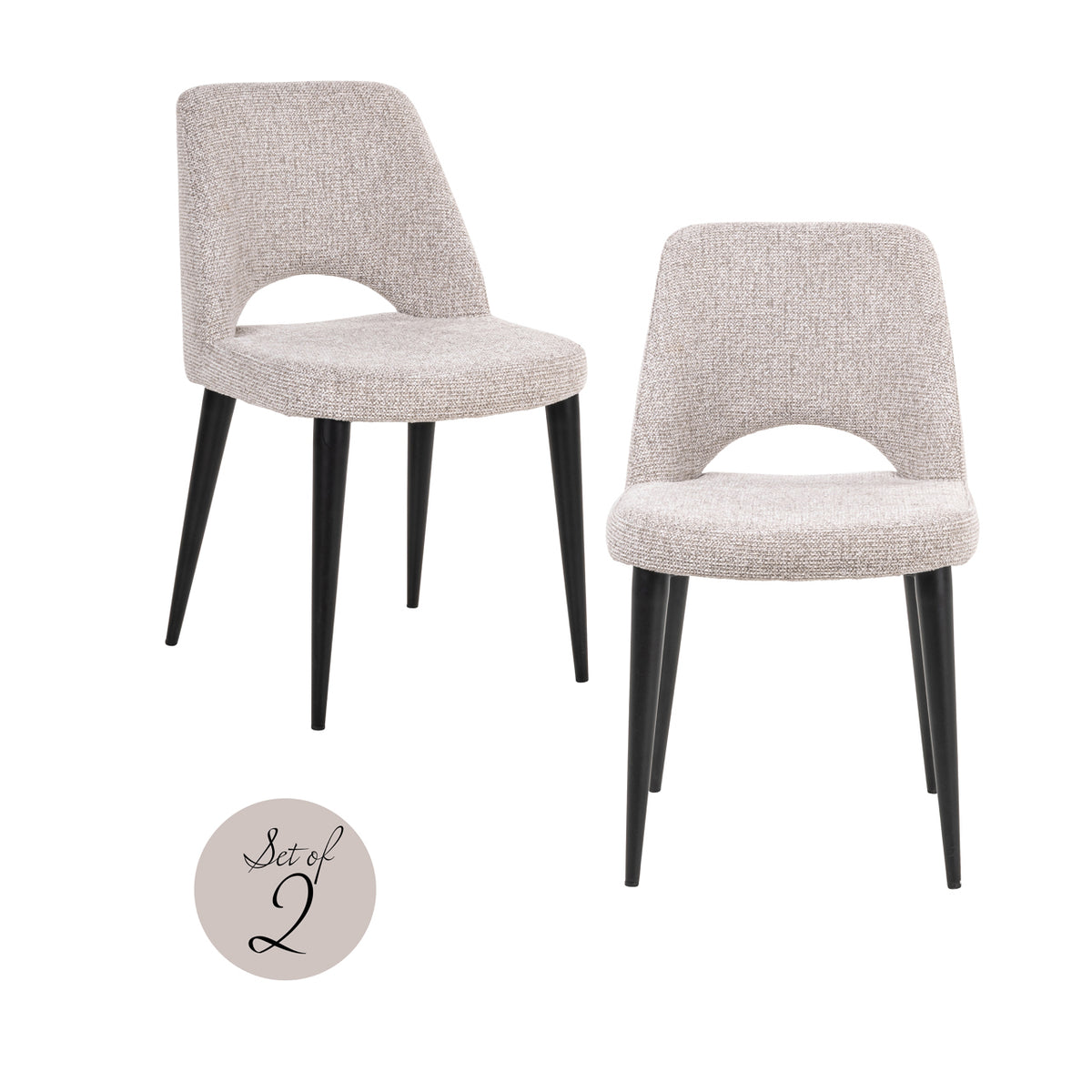 Scaun dining Tabitha, fancy natural, ignifug (set de 2)