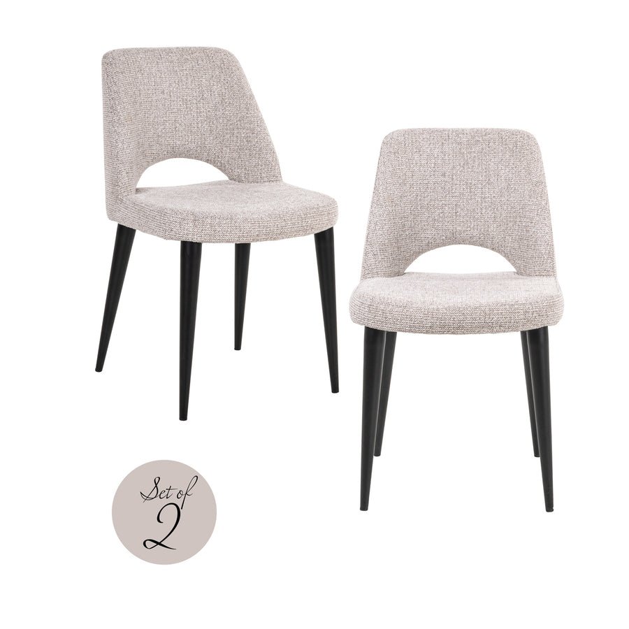 Scaun dining Tabitha, fancy natural, ignifug (set de 2)