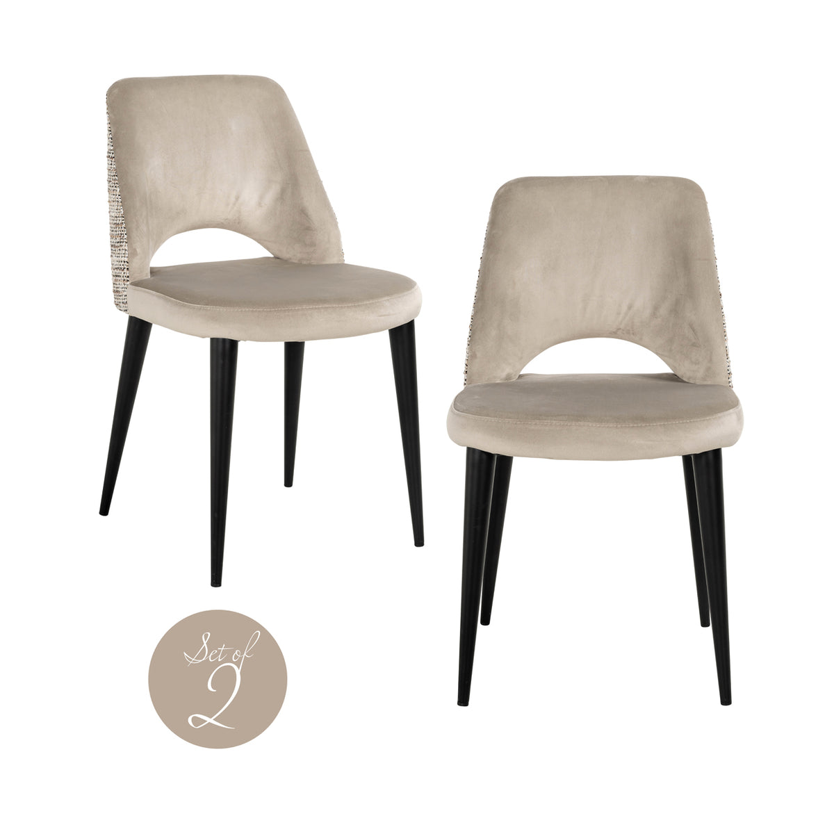 Scaun dining Tabitha, trendy nature, ignifug (set de 2)