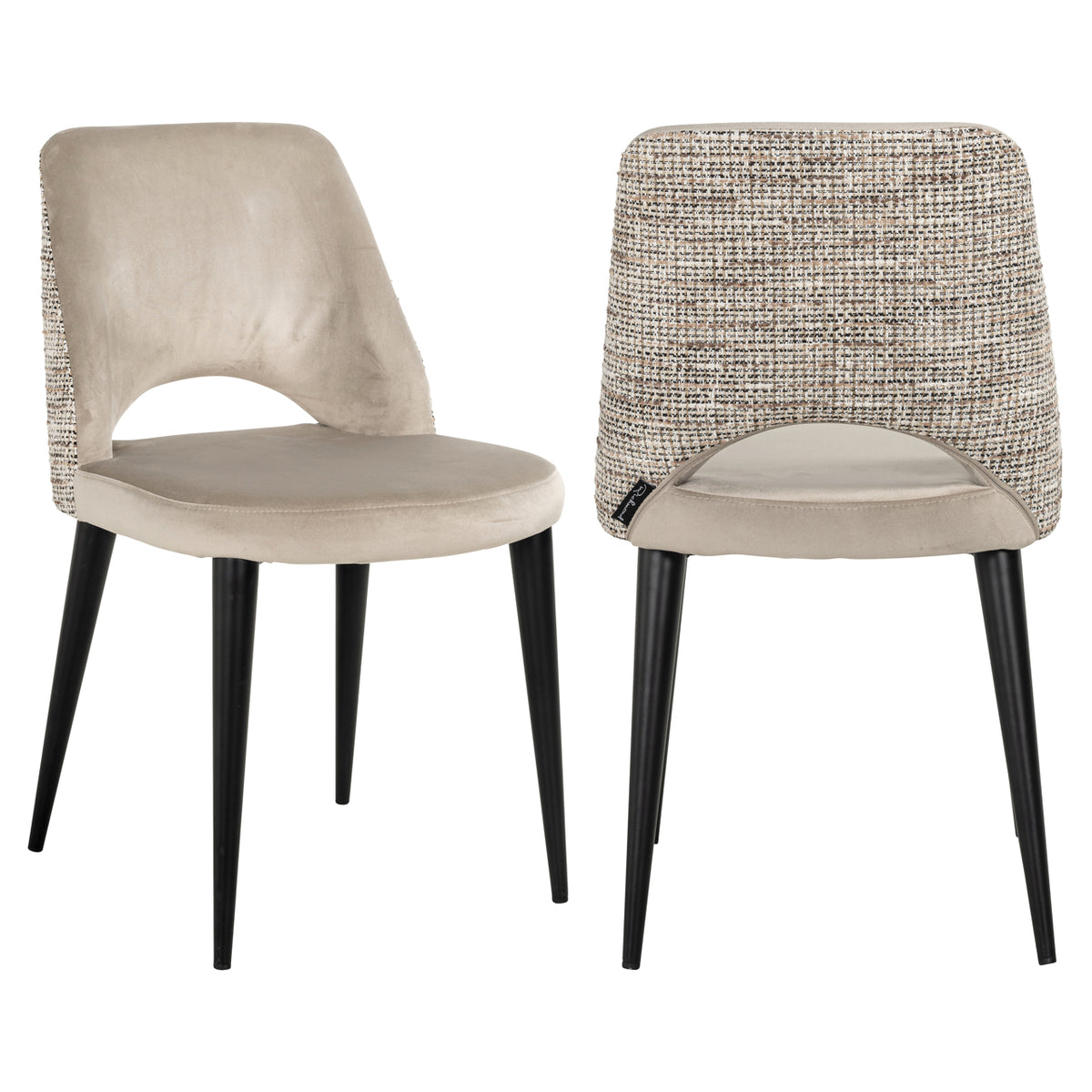 Scaun dining Tabitha, trendy nature, ignifug (set de 2)