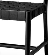Scaun dining Tiberio, piele neagră, negru clasic