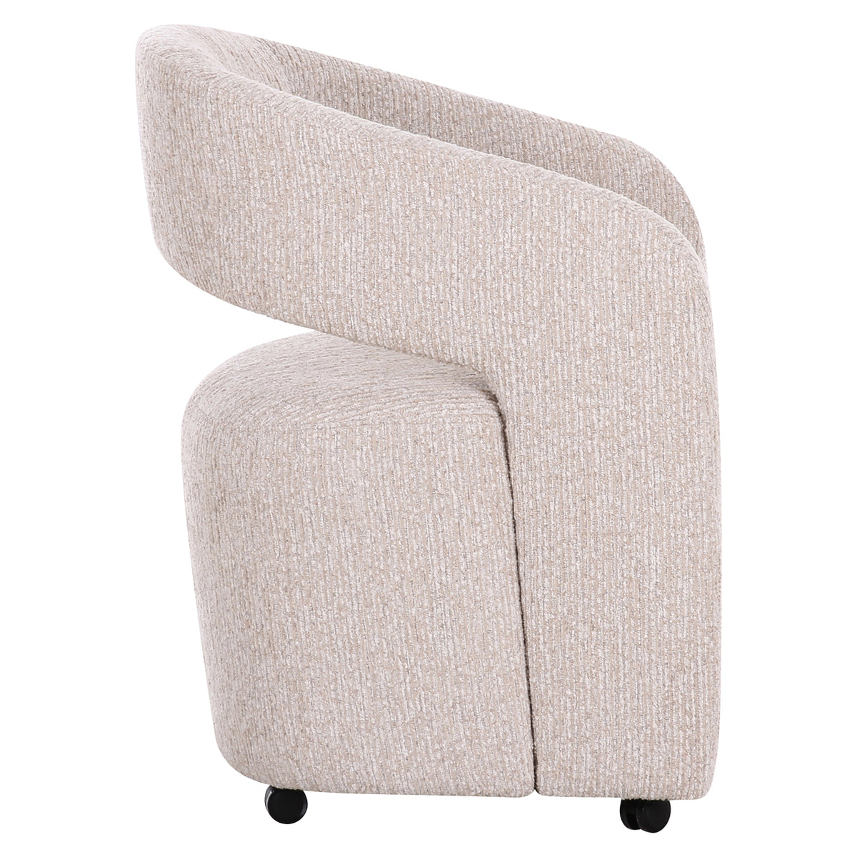 Scaun dining Vixen, natural linear, cu roți