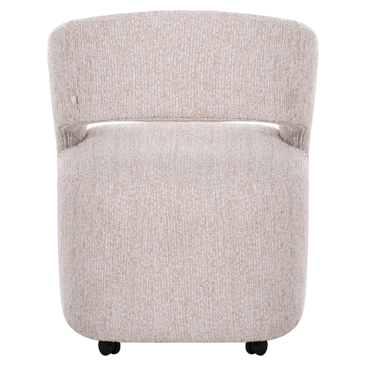 Scaun dining Vixen, natural linear, cu roți