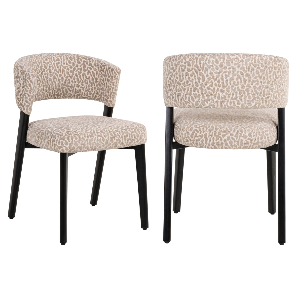 Scaun dining Zeno, leopard bej