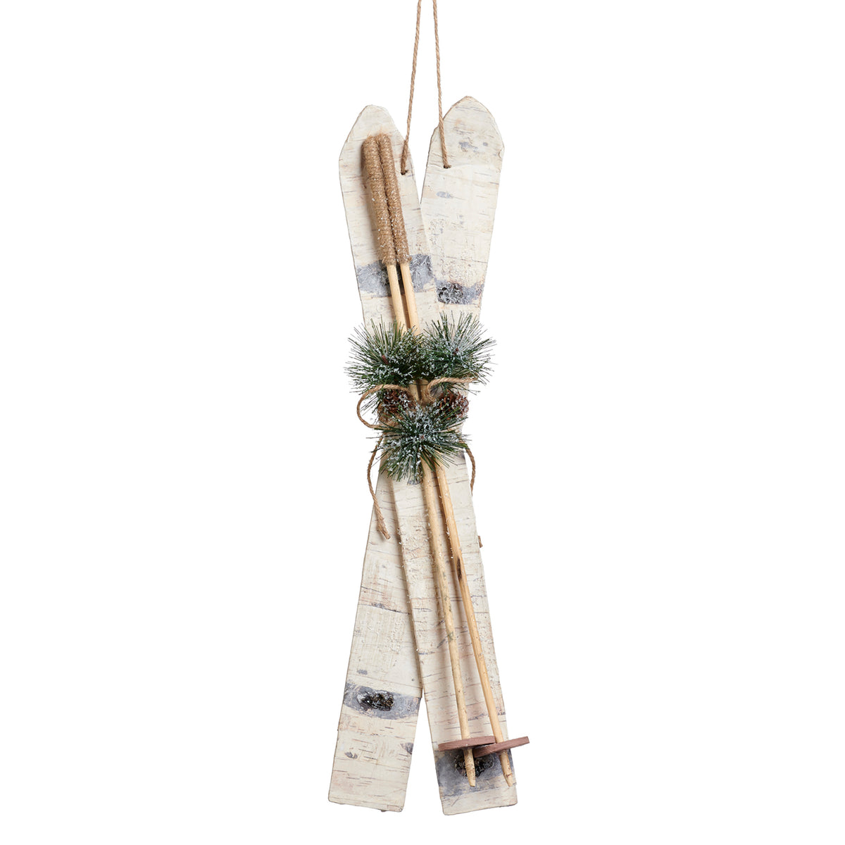 Schiuri decorative cu aspect de mesteacăn și pin, de expunere, crem/maro, 50 cm