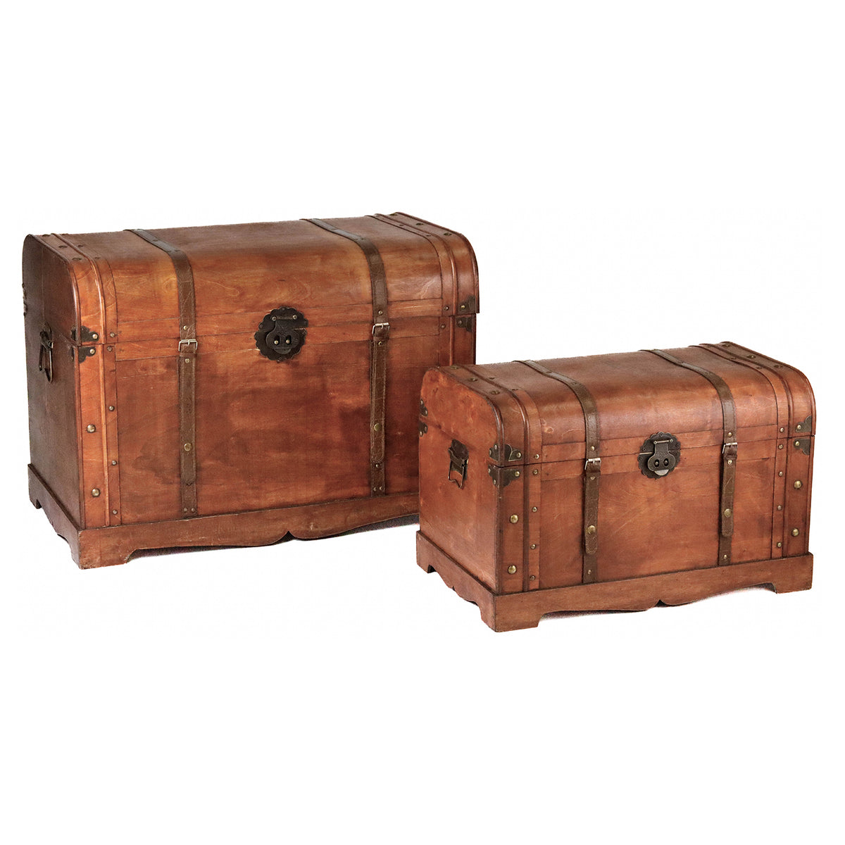 Set 2 cufere din lemn pentru depozitare, maro, 78/60 cm