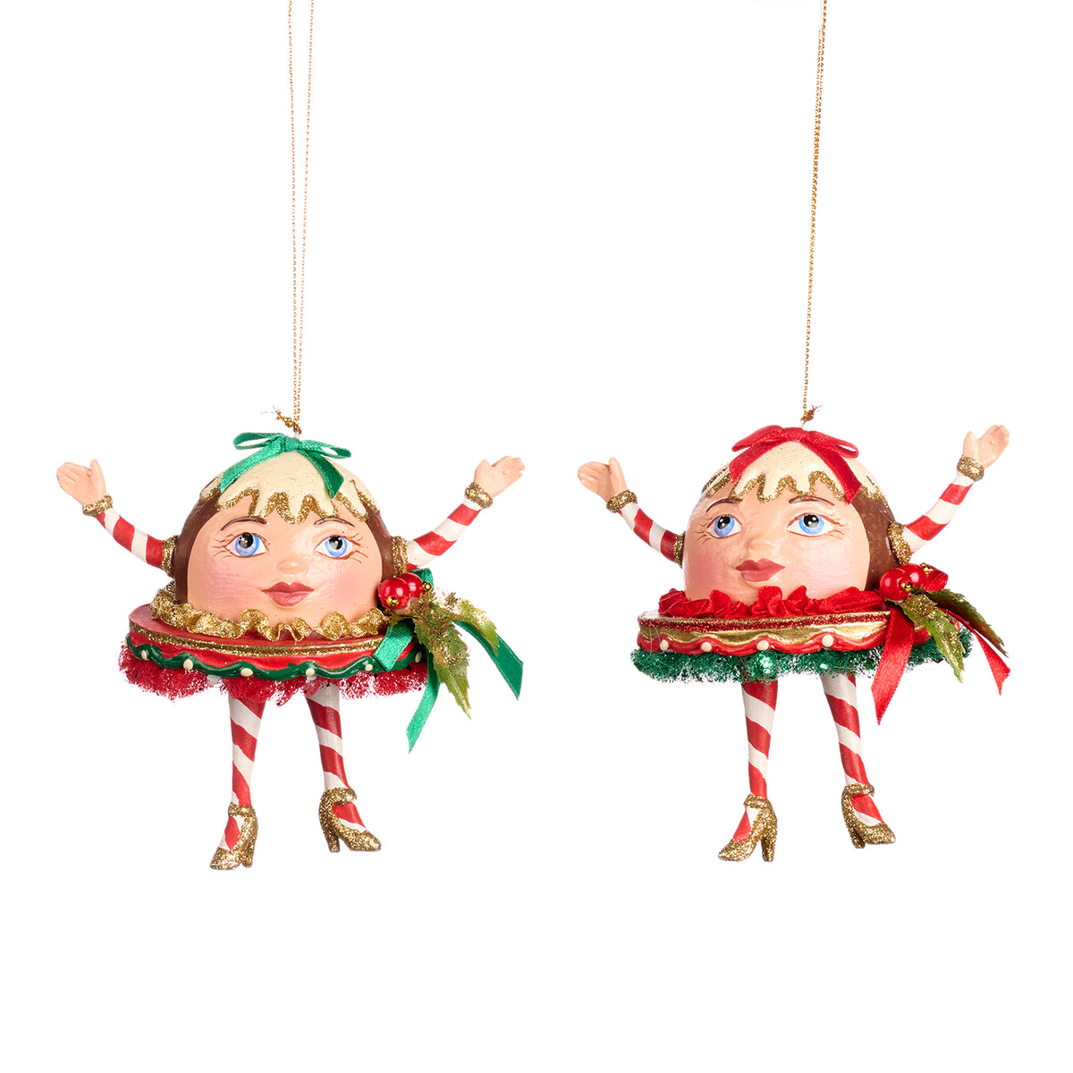 Set 2 ornamente budincă de Crăciun pe farfurie, roșu, 12 cm