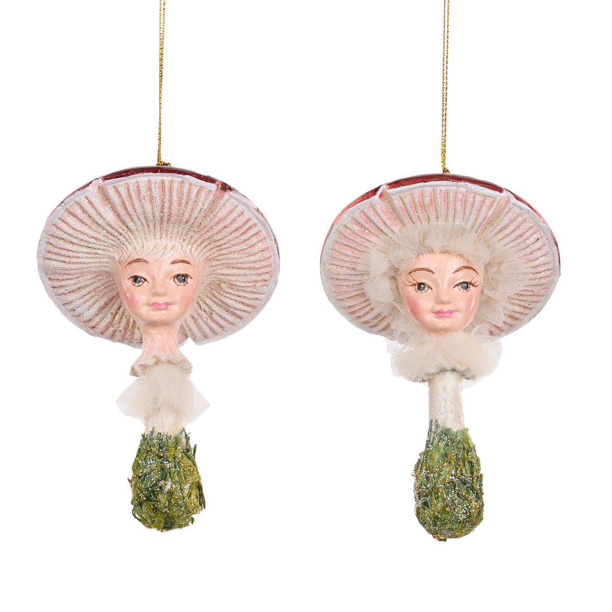 Set 2 ornamente cu ciuperci, roșu/alb, 12 cm
