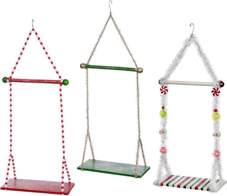 Set 3 leagăne medii cu doi spiriduși, 33 x 61 cm