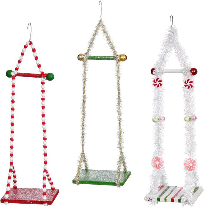 Set 3 leagăne mici cu spiriduș, 15 x 46 cm