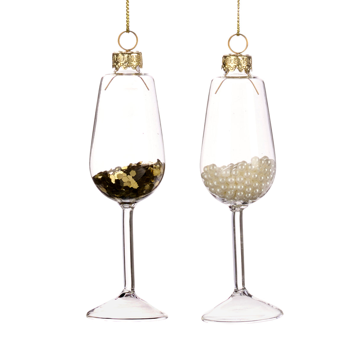 Set 4 suporturi pentru cartonaș în formă de pahar de vin, din sticlă, 11 cm