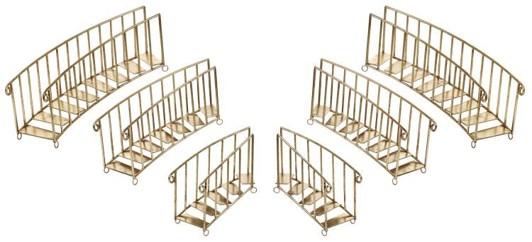 Set 6 scări decorative aurii Grand Xmas Staircase, 41-56 cm