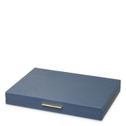 Set cadou Backgammon South Shore, piele albastră, piele întoarsă portocalie