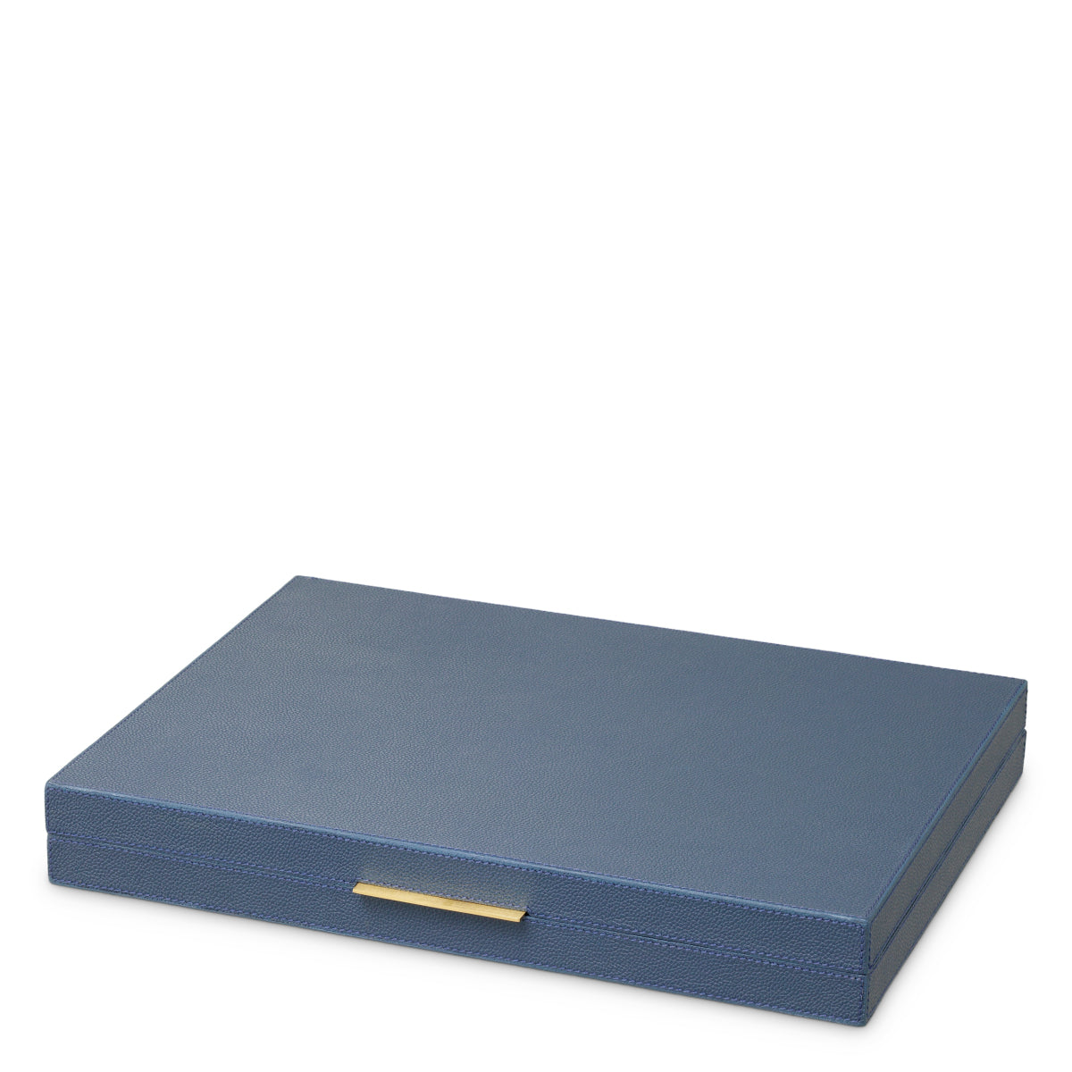 Set cadou Backgammon South Shore, piele albastră, piele întoarsă portocalie