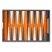 Set cadou Backgammon South Shore, piele albastră, piele întoarsă portocalie
