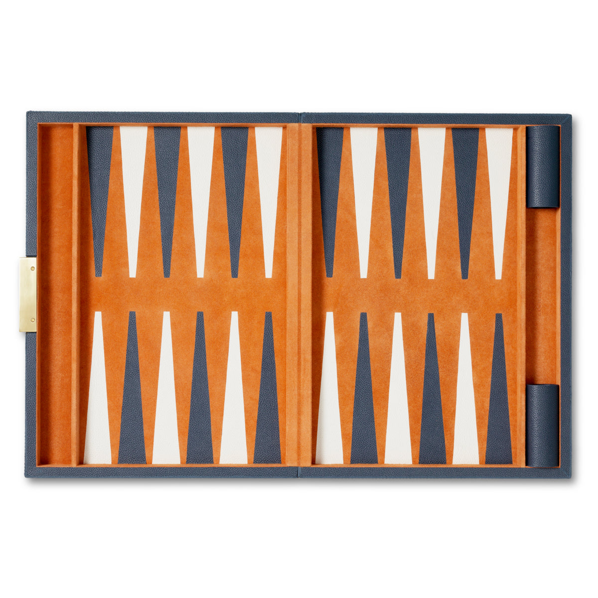 Set cadou Backgammon South Shore, piele albastră, piele întoarsă portocalie